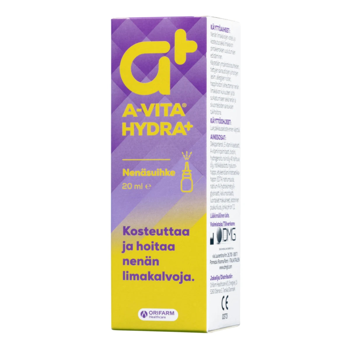 A-VITA Hydra+ kosteuttava nenäsuihke kosteuttaa ja hoitaa nenän limakalvoja