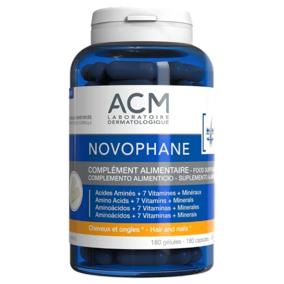 ACM Novophane hiusravinne + kynnet kapseli 180 kpl