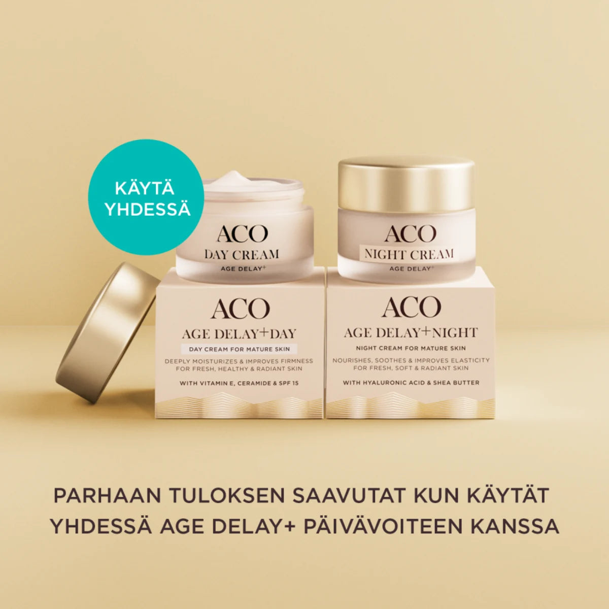 ACO Age Delay+ Night & Day Cream yhdessä parhaaseen tulokseen