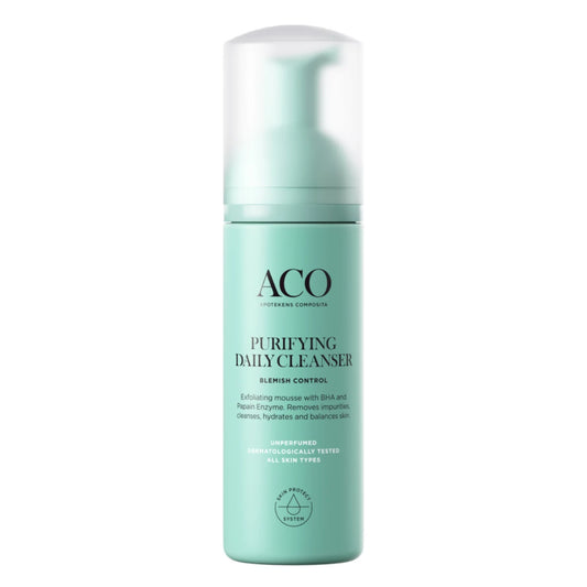 ACO Face Purifying Daily Cleanser hajusteeton 150 ml – puhdistusvaahto epäpuhtauksille, ilman kuivattavaa tunnetta