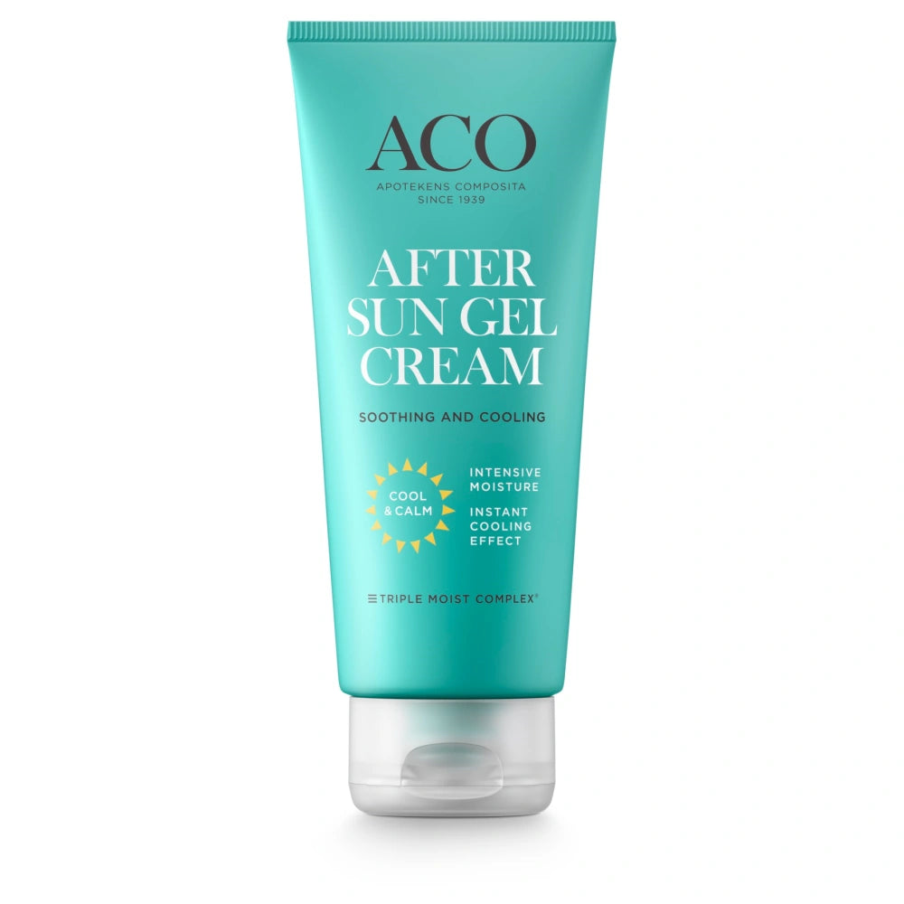 ACO After Sun Gel Cream viilentävä geelivoide 200 ml virkistävä ja viilentävä geelivoide, joka kosteuttaa ihoa 24 tunnin ajan.
