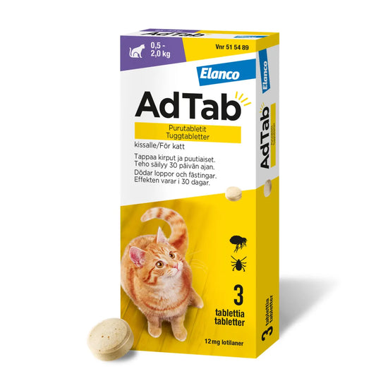 ADTAB 12 mg vet purutabletti kissoille 0,5-2 kg 3 kpl