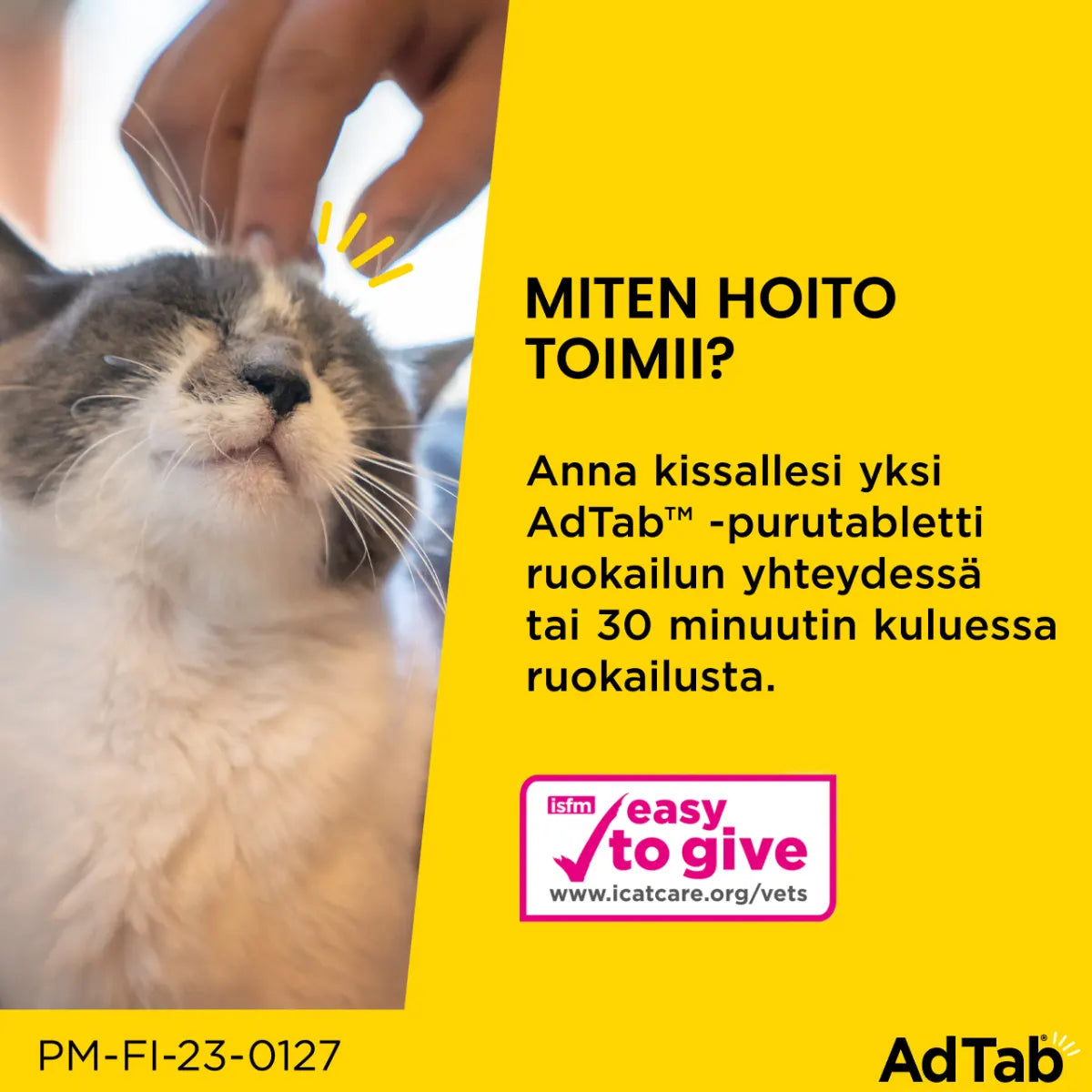 ADTAB 12 mg Vet purutabletti kissoille 0,5-2 kg 3 kpl anna ruokailun yhteydessä