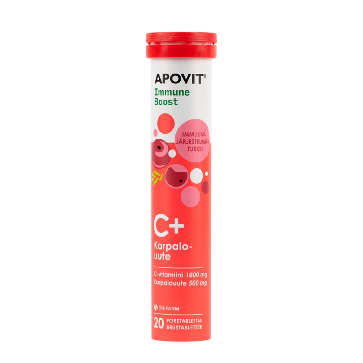 APOVIT Immune Boost C-Vitamiini-karpalo poretabletti 20 kpl