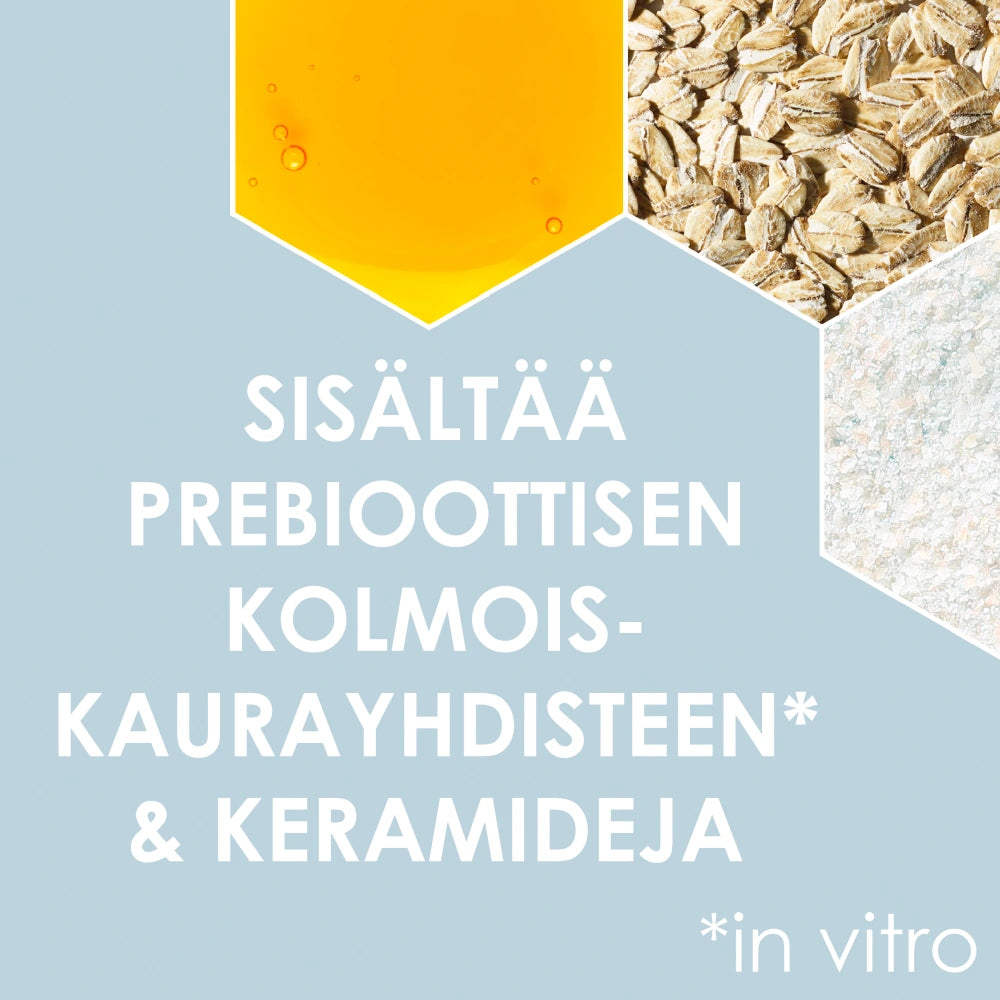 AVEENO Dermexa Daily Emollient Cream sisältää prebioottisen kaurayhdisteen & keramideja