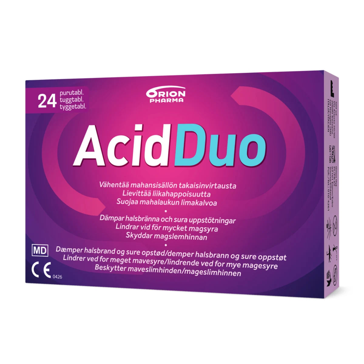 Acidduo purutabletit 24 kpl – tehokas apu närästykseen ja vatsavaivoihin