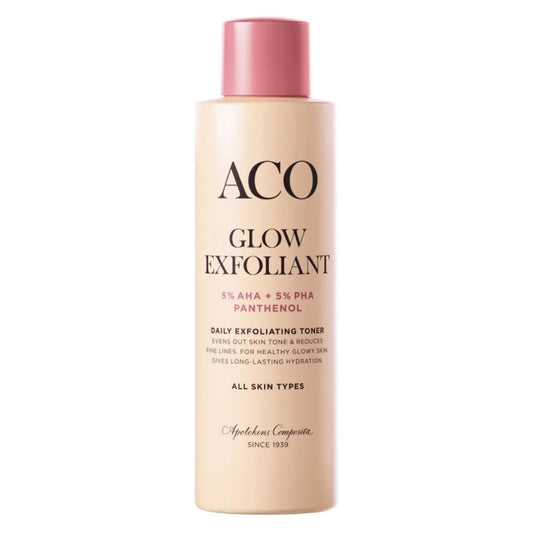 ACO Face Glow Exfoliant Toner 150 ml – hellävaraisesti kuoriva, iho rauhoittava kasvovesi