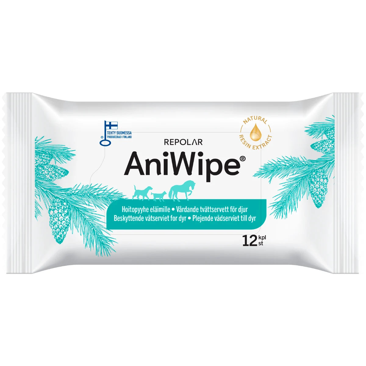 ANIWIPE hoitopyyhkeet eläimille 12 kpl