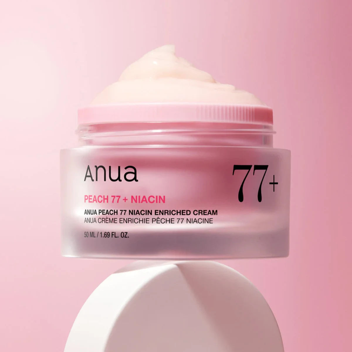 Anua Peach 77% Niacin Enriched Cream 50 ml – kevyt, kosteuttava, ihoa pehmentävä ja tasoittava kasvovoide