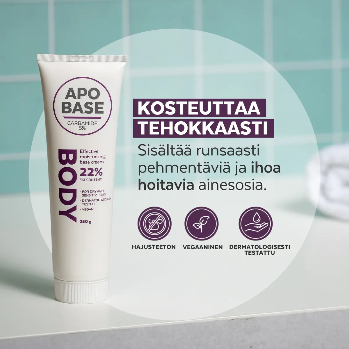 APOBASE Carbamide 5% perusvoide kosteuttaa tehokkaasti