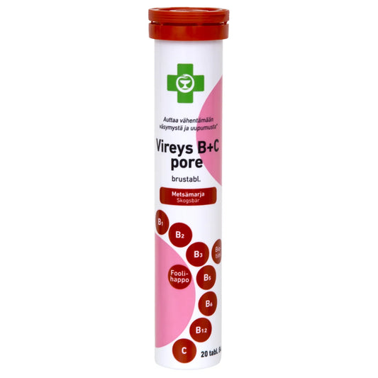 APTEEKKI Vireys B+C pore metsämarja 20 tabl