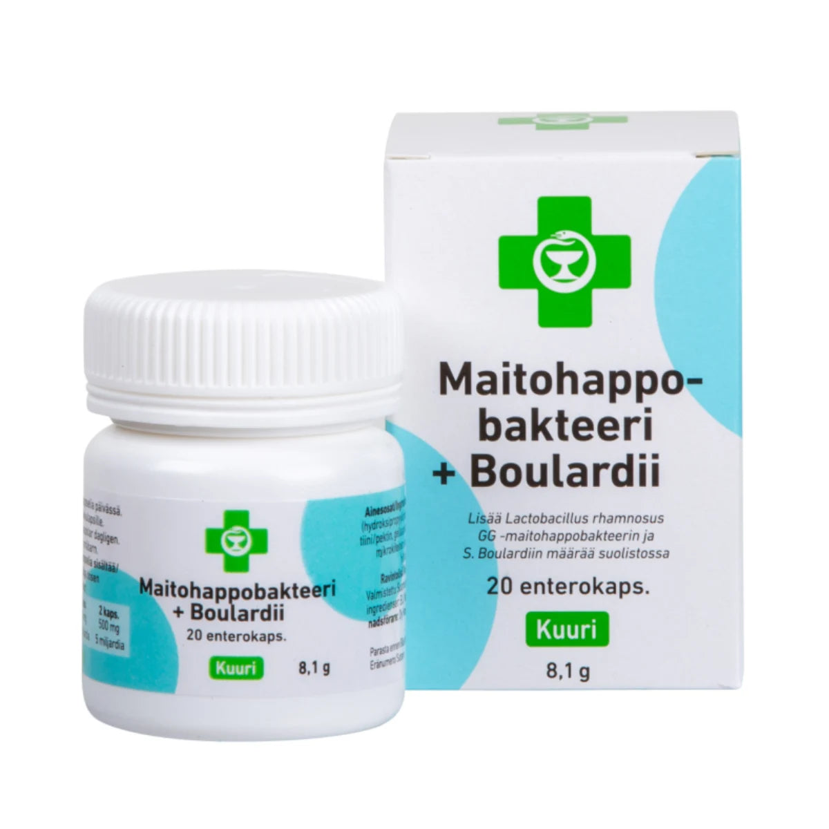 APTEEKKI Maitohappobakteeri + Boulardii Kuuri kapseli 20 kpl maitohappobakteerin ja hiivan yhdistelmävalmiste