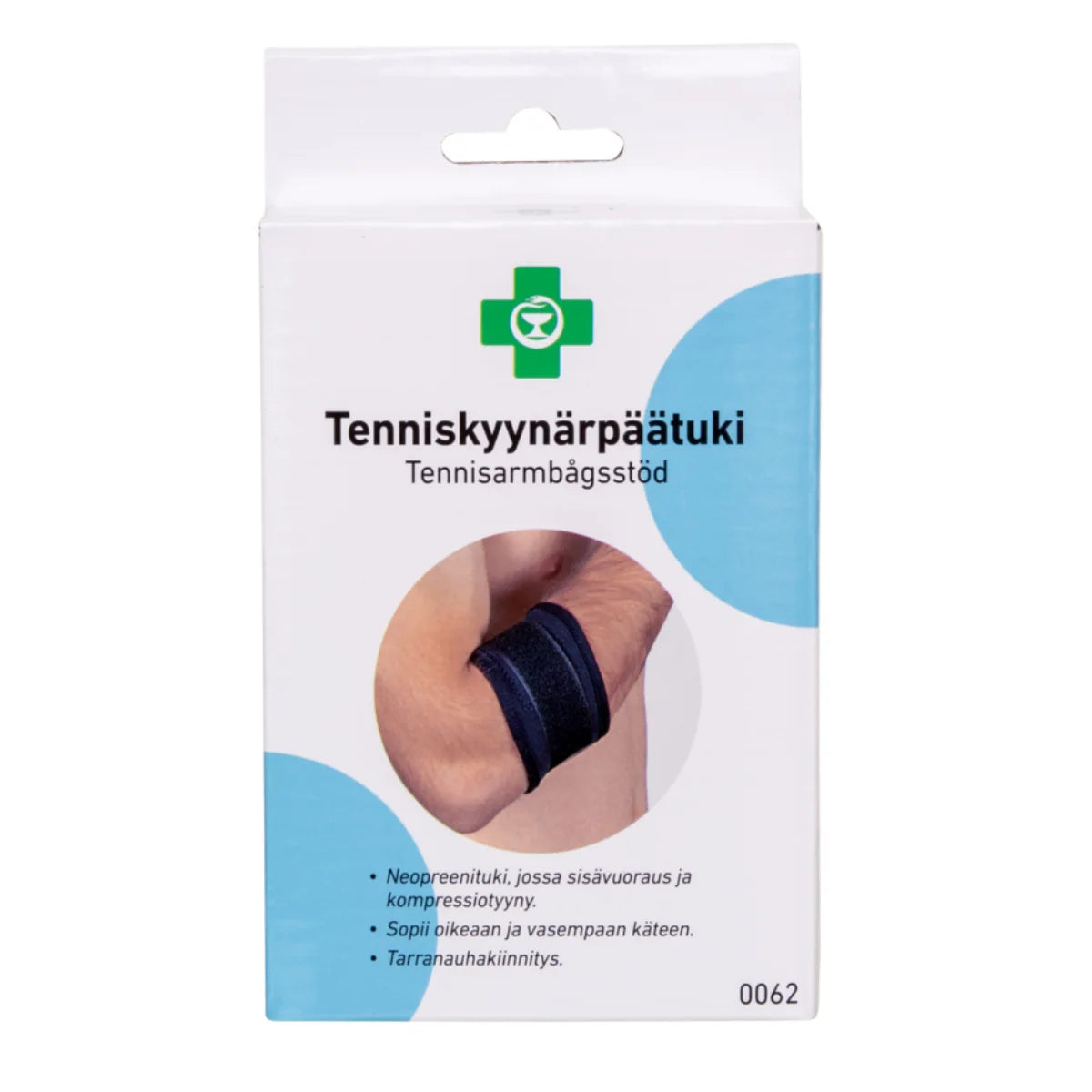 APTEEKKI Tenniskyynärpäätuki musta, yksi koko