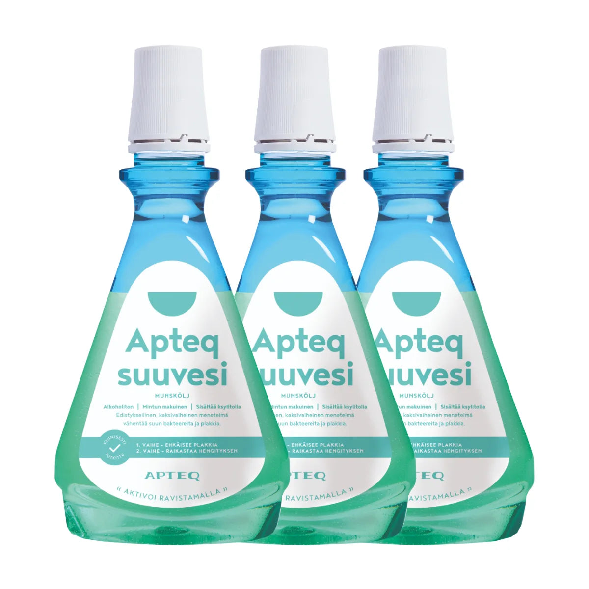 APTEQ suunhoitovesi minttu 3x500 ml kampanjapakkaus