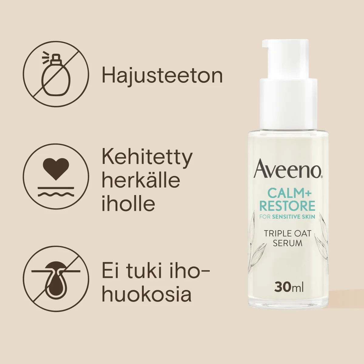 Aveeno Calm + Restore Triple Oat Serum 30 ml hajusteeton kasvoseerumi