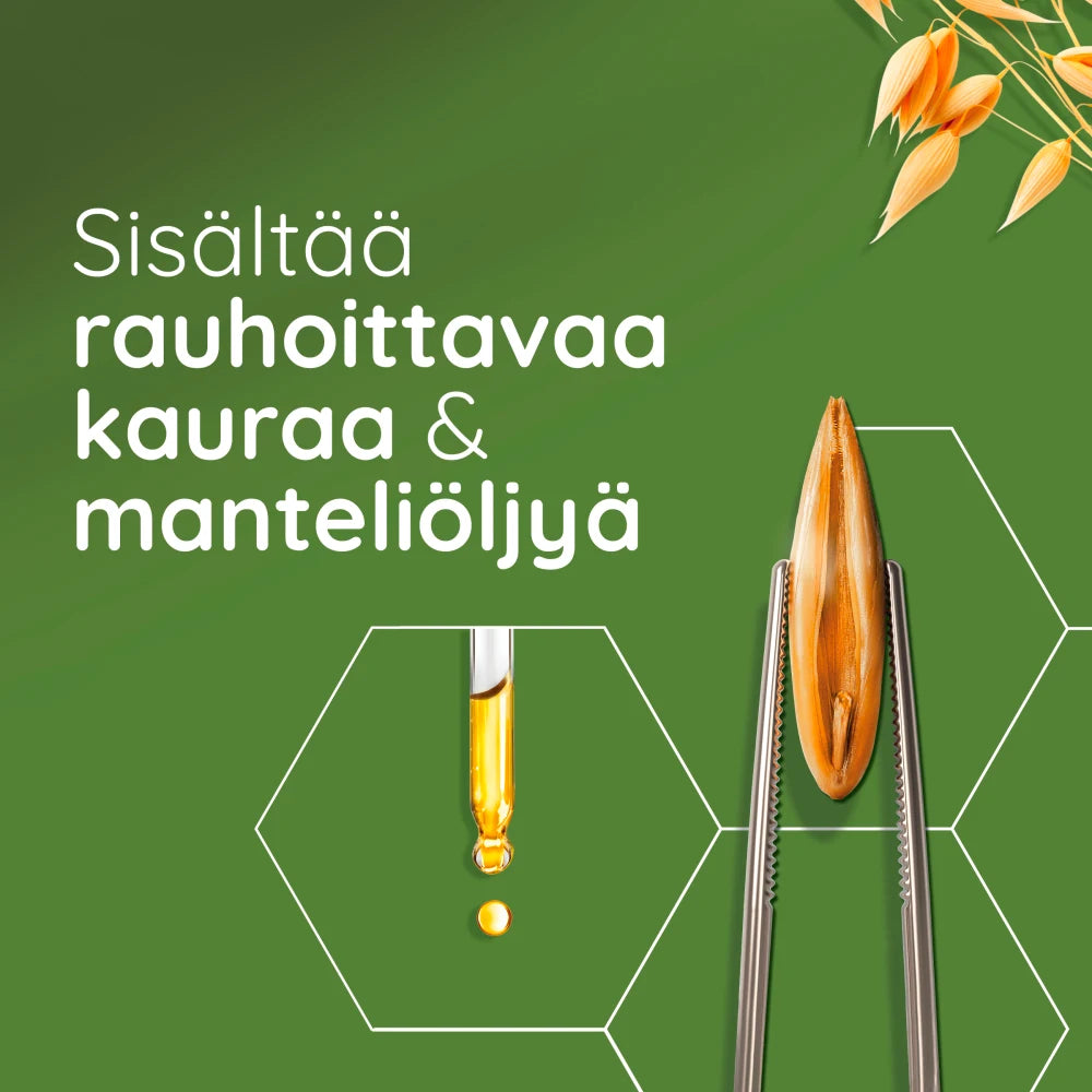 AVEENO Daily Moisturising Creamy Oil öljyvoide sisältä kauraa ja manteliöljyä