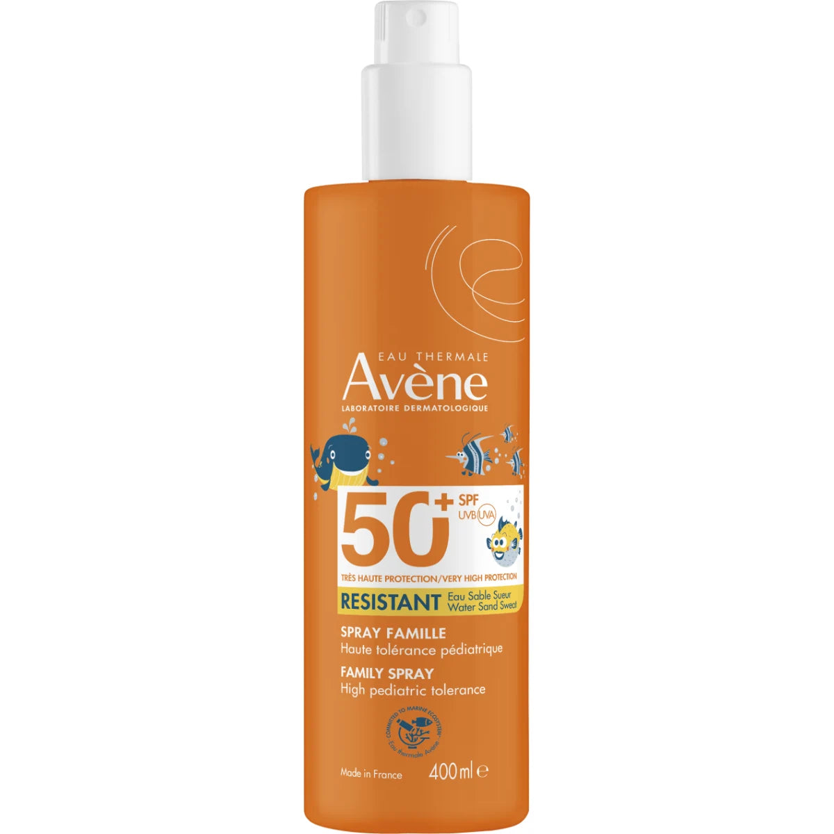 Avène Sun Spray Children SPF50+ 400 ml perhekoko – erittäin korkea aurinkosuojasuihke lapsille