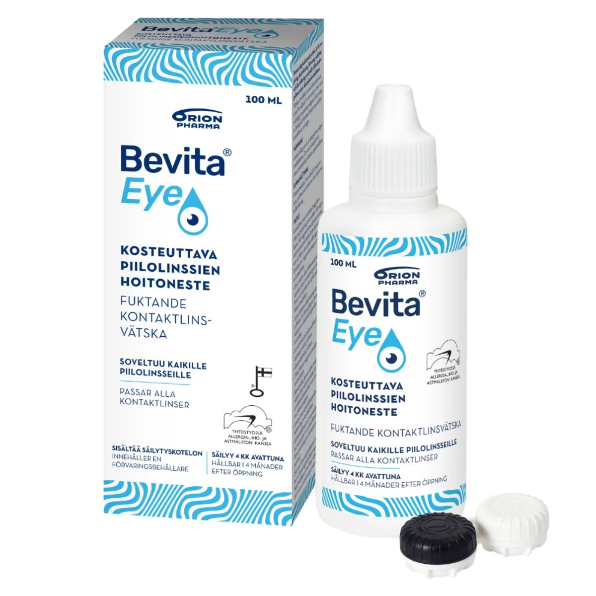 BEVITA EYE Kosteuttava piilolinssien hoitoneste 100 ml pienempi matkakokoinen pakkaus