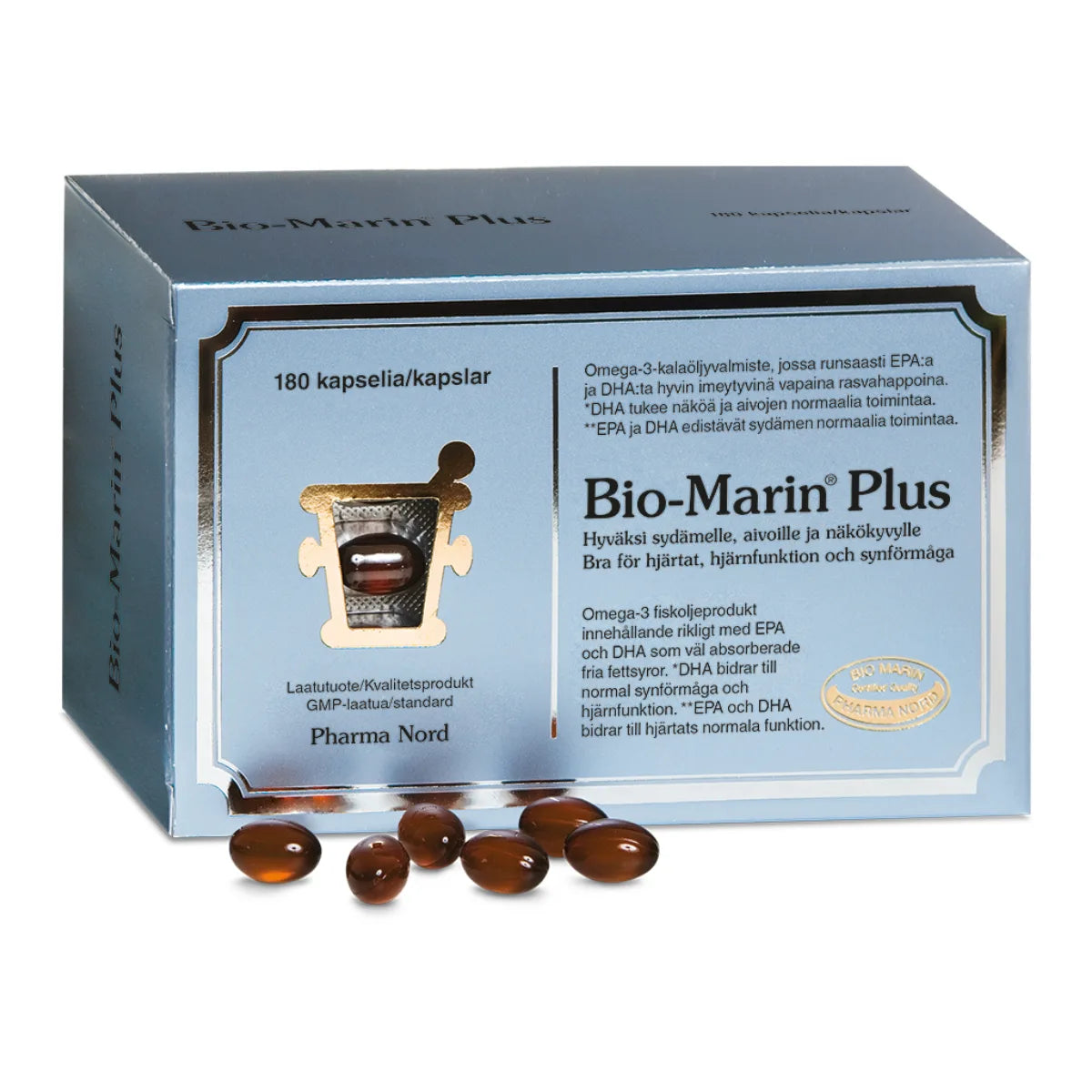 BIO-MARIN® Plus 180 kaps – tehokkaat omega-3-rasvahapot, B12-vitamiini ja folaatti