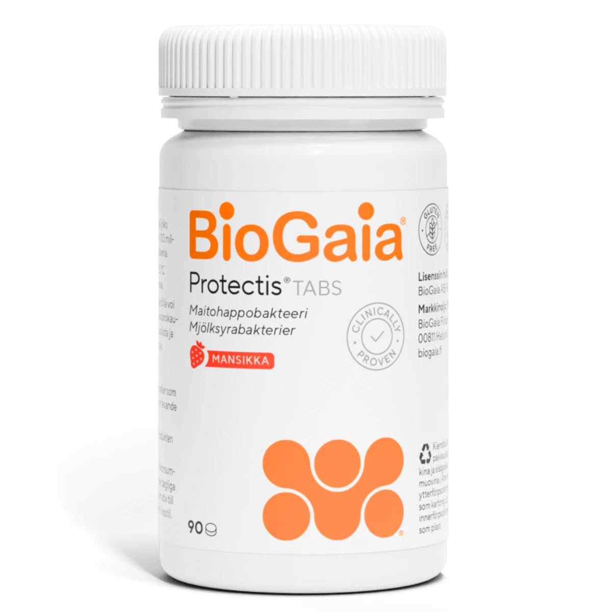 BioGaia Tabs Mansikka 30 tabl. – mansikanmakuinen maitohappobakteerivalmiste päivittäiseen käyttöön