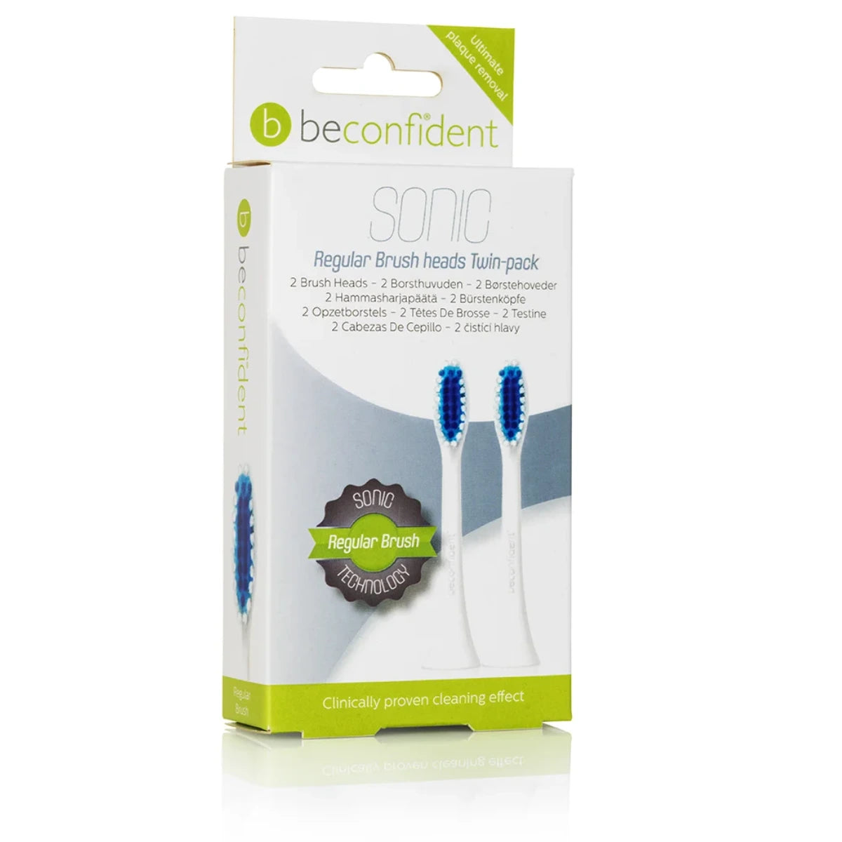 BECONFIDENT Sonic vaihtoharjat Regular White 2 kpl