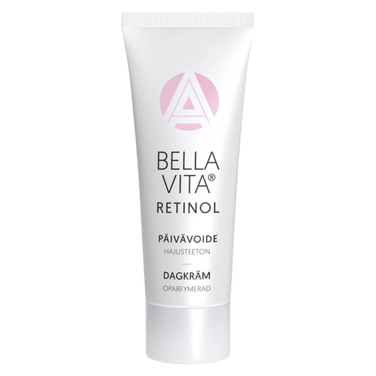 BELLAVITA Päivävoide hajusteeton 75 g sisältää A-vitamiinia, joka auttaa silottamaan ryppyjä
