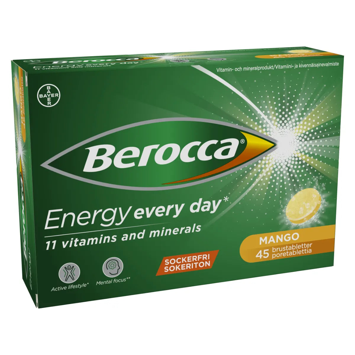 Berocca Energy Mango poretabletti 45 kpl