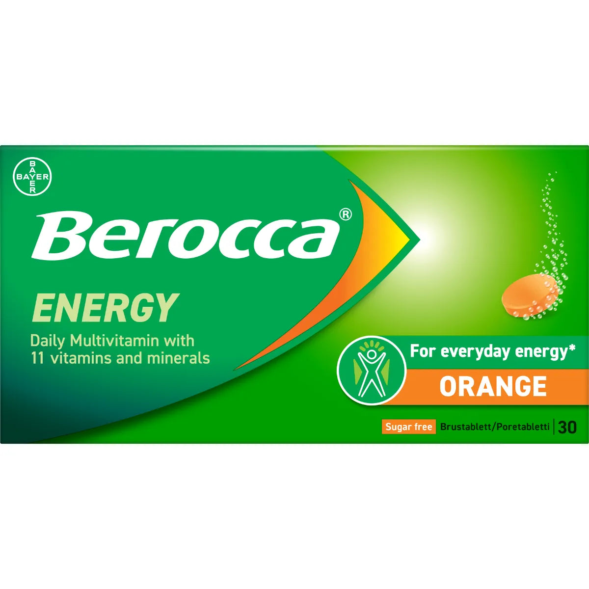 Berocca Energy Orange poretabletti 30 kpl – B-vitamiineja, C-vitamiinia, sinkkiä ja magnesiumia