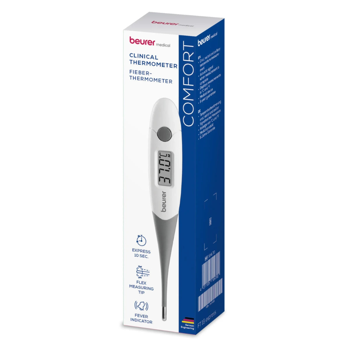 Beurer FT16 Digitaalinen kuumemittari mittaa 10 sekuntia