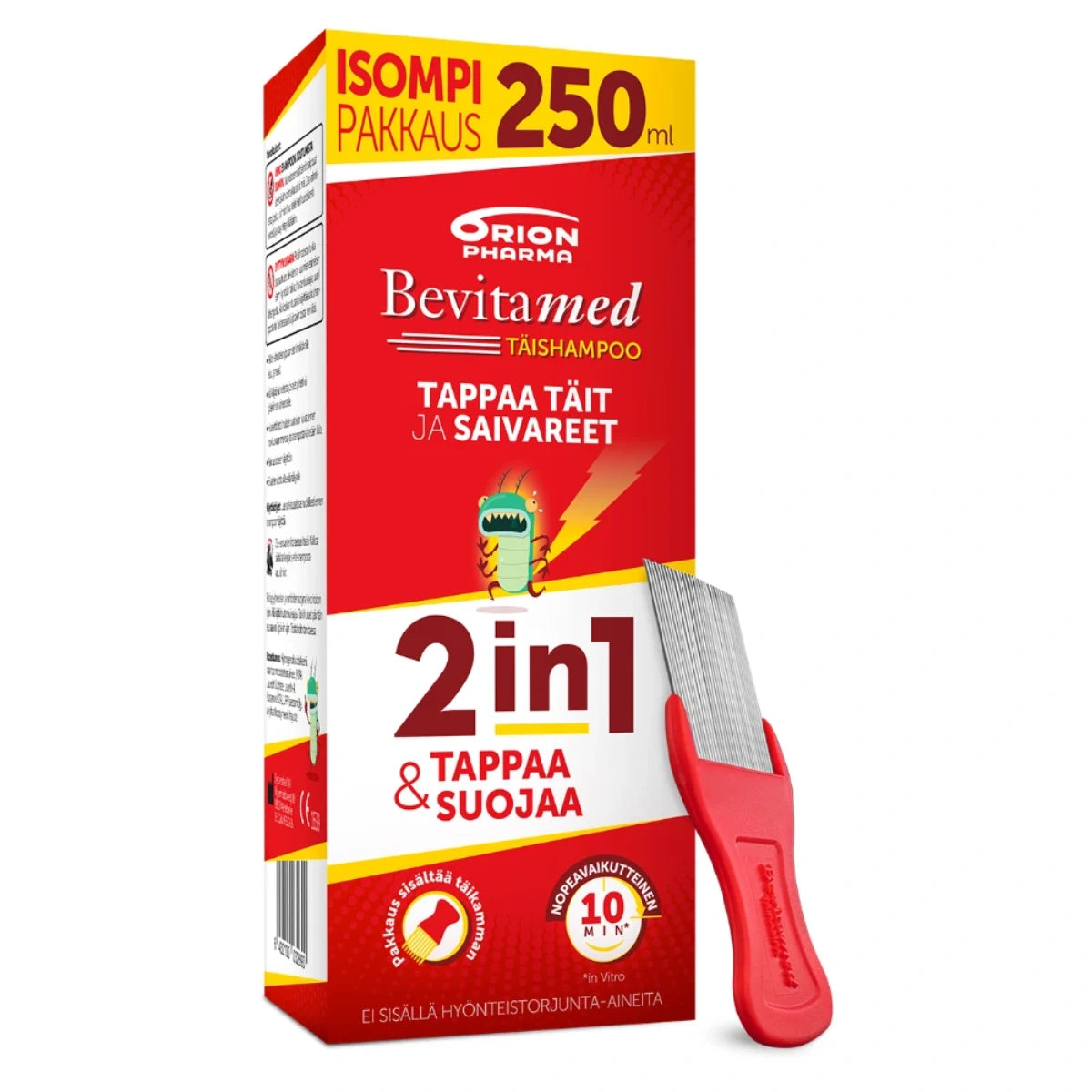  kaksivaikutteinen 2-in-1-täishampoo tappaa täit ja saivareet sekä ehkäisee uudet täitartunnat