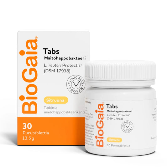 BIOGAIA Tabs Sitruuna tabletti 30 kpl maitohappobakteerivalmiste