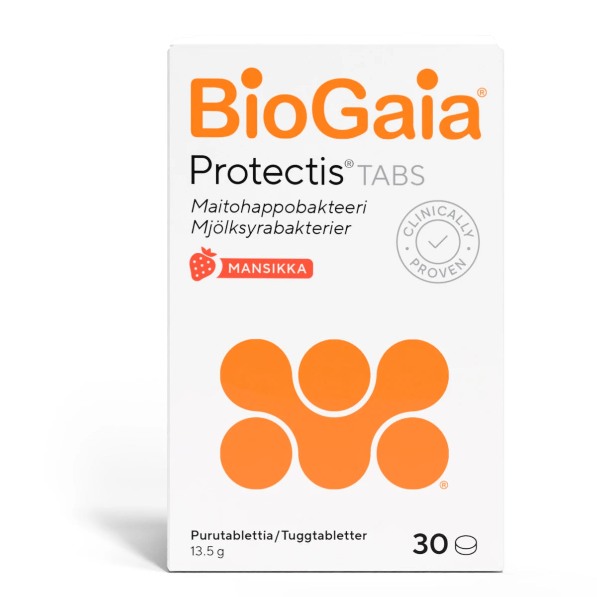 BIOGAIA Tabs Mansikka purutabletti 30 kpl