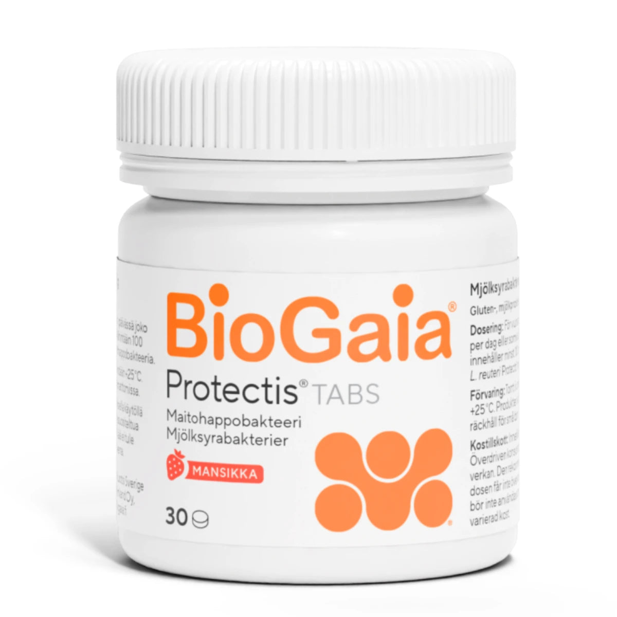 BIOGAIA Tabs Mansikka purutabletti 30 kpl mansikanmakuinen