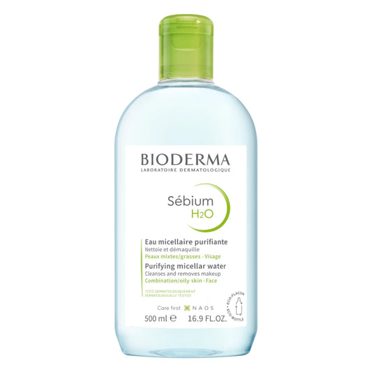 Bioderma Sébium H2O Misellivesi 500 ml – Puhdistava misellivesi rasvoittuvalle ja akneen taipuvaiselle iholle