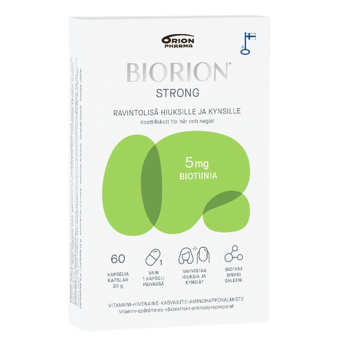 BIORION Strong 5 mg ravintolisä kapseli 60 kpl pakkaus oikealta