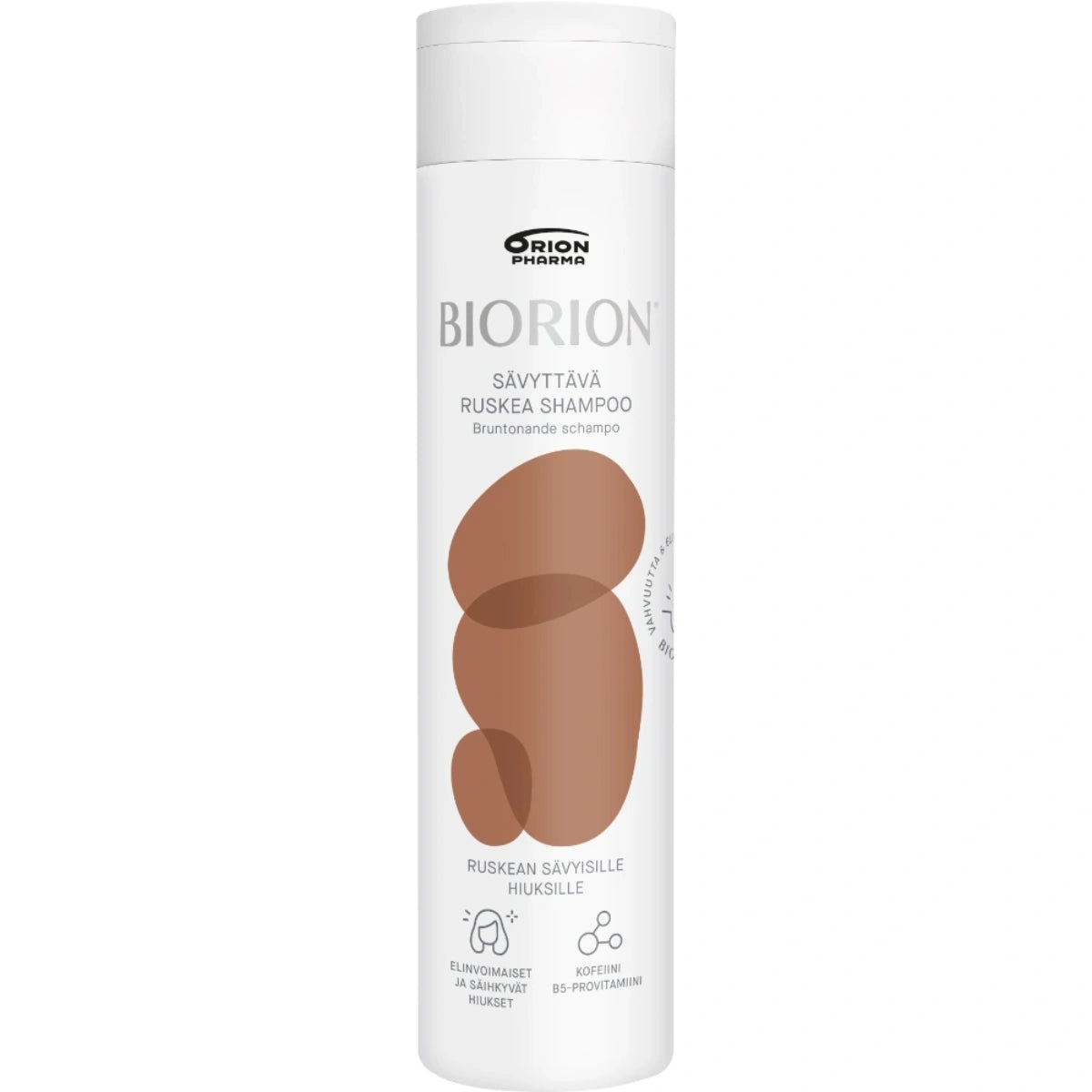 BIORION Ruskea shampoo 250 ml ylläpitää ja syventää ruskeaa sävyä ja lisää kiiltoa jokaisella käyttökerralla.