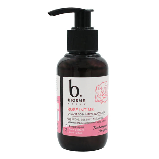 Biosme Rose Intiimipesugeeli 100 ml –&nbsp;Hellävarainen probioottinen intiimipesugeeli matkakoossa
