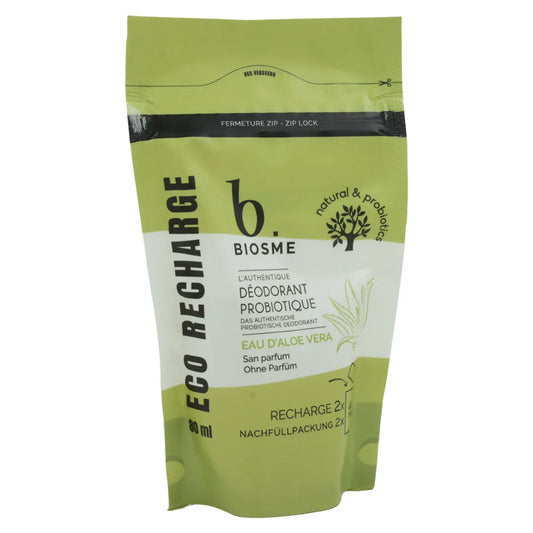 Biosme Deo Eau D'Aloe Vera refill 80 ml – Hajusteeton ja probioottinen deodorantti, täyttöpakkaus