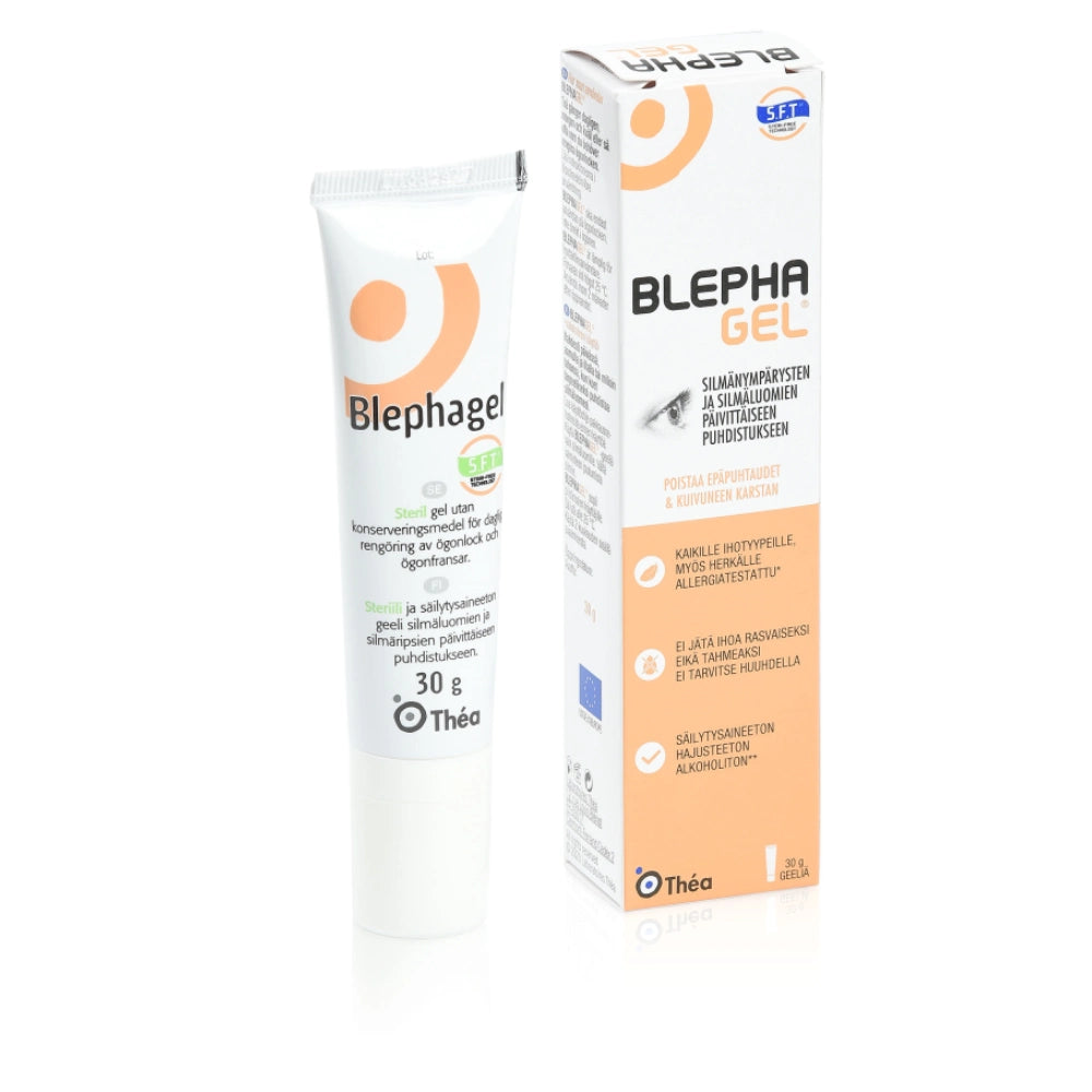 BLEPHAGEL Puhdistusgeeli silmäluomien ja silmäripsien puhdistukseen 30 ml
