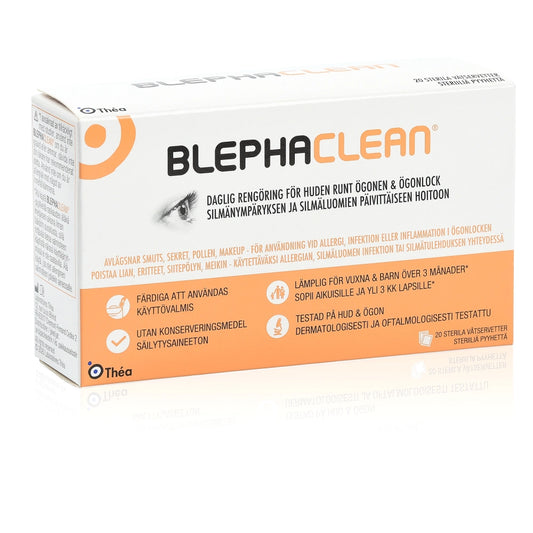 BLEPHACLEAN Puhdistuspyyhe silmäluomille ja silmänympärysalueelle 20 kpl