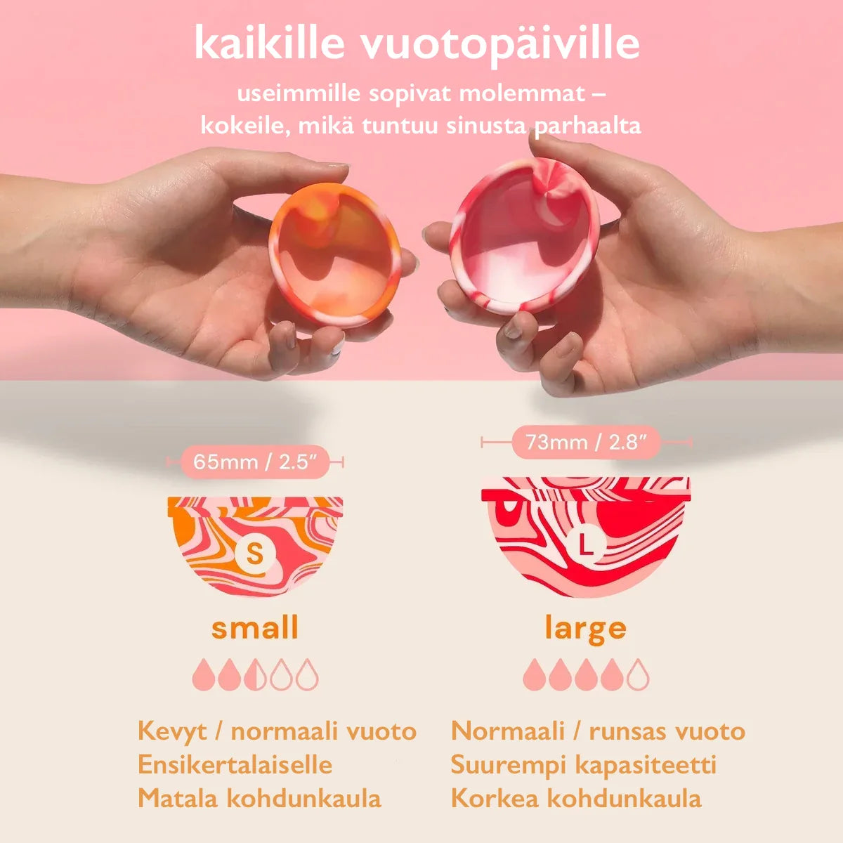 Bodyotics Kuukautislevyt poistorenkaalla   – koon valinta