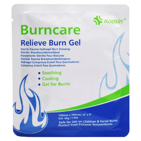 BURNCARE Palovammasidos 10 cm x 10 cm 1 kpl rauhoittava ja viilentävä geeli palovammoille