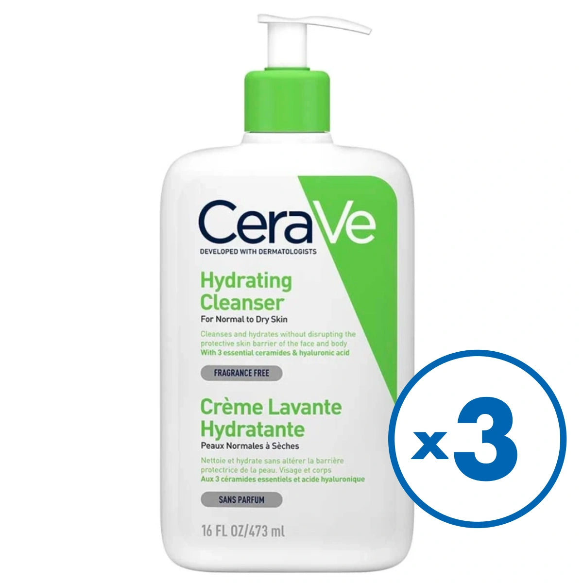 CERAVE Hydrating Cleanser puhdistustuote 3x473 ml osta enemmän kerralla edullisemmin