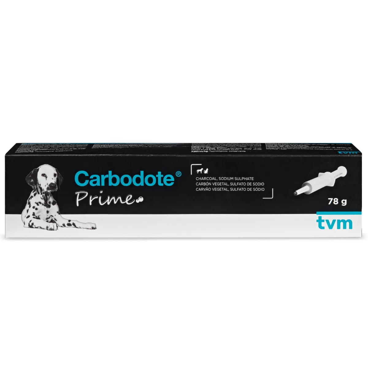 Carbodote Prime oraaligeeli 78 g – aktiivihiili + laksatiivi koirille ja kissoille kerta-annoksen