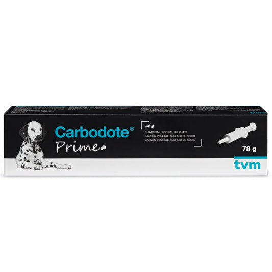 Carbodote Prime oraaligeeli 78 g – aktiivihiili + laksatiivi koirille ja kissoille kerta-annoksen