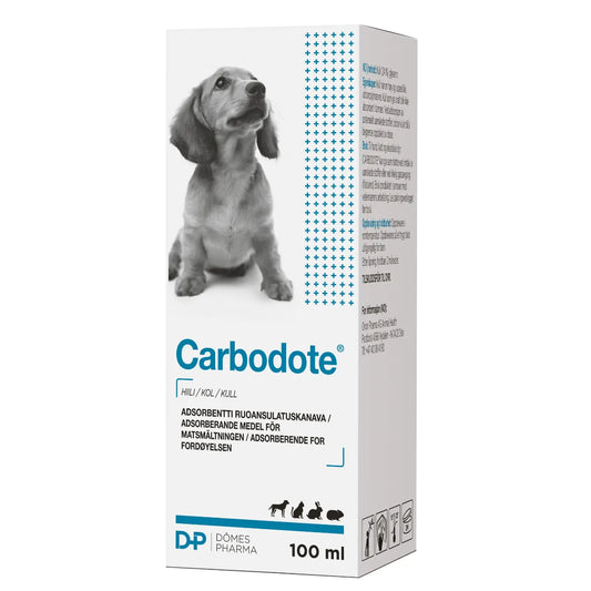 Carbodote oraalisuspensio 100 ml – aktiivihiilisuspensio koirille, kissoille ja eksoottisille lemmikeille