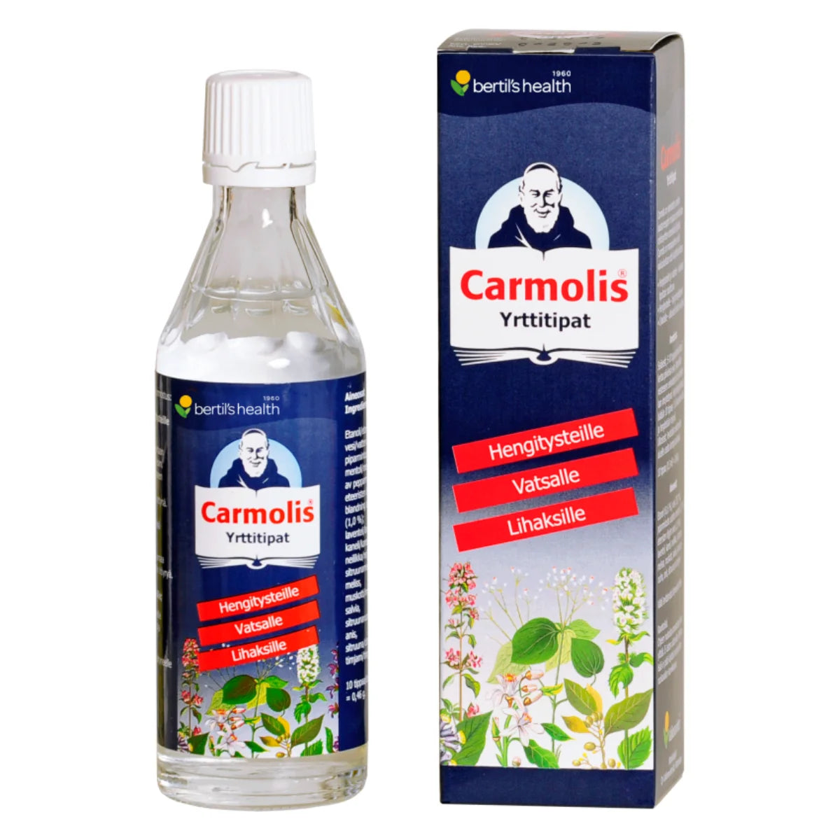 CARMOLIS Yrttitipat 40 ml hengitysteille, lihaksille ja vatsalle