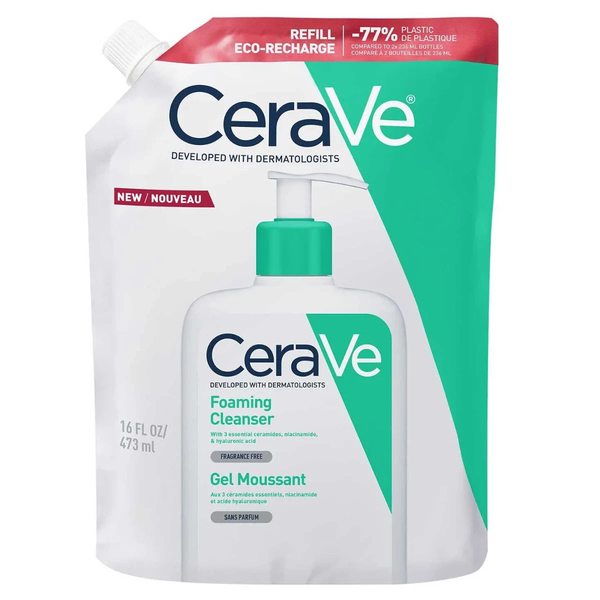 CeraVe Foaming Cleanser – vaahtoava puhdistustuote täyttöpakkauksessa