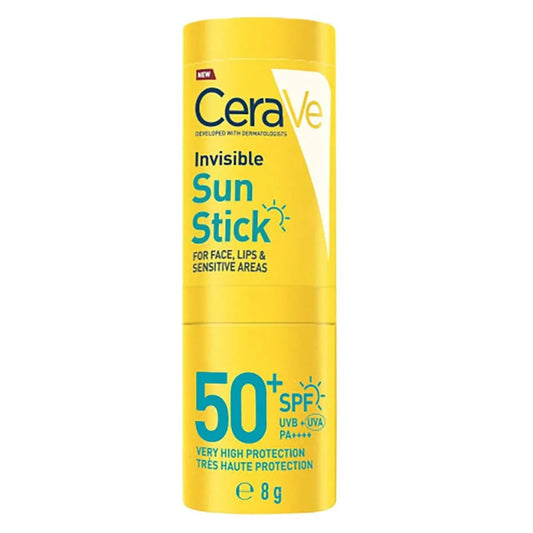 CeraVe Invisible Sun Stick SPF 50+ 8 g – huomaamaton aurinkosuojapuikko kasvoille ja huulille