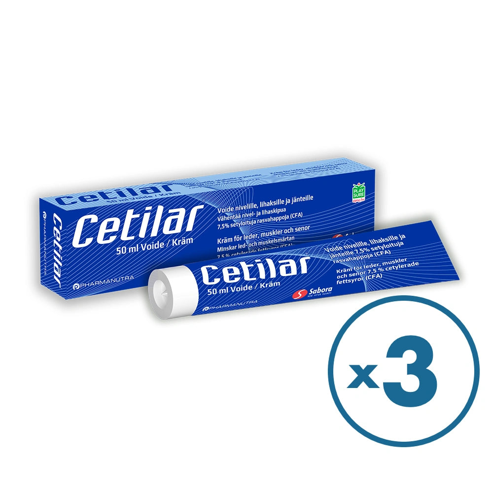 Cetilar® Kipuvoide 50 ml – Tehokas voide nivelille ja lihaksille kolmen tuubin pakkauksessa